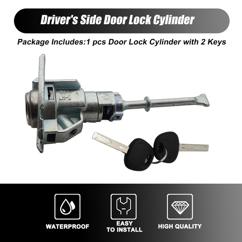 XQSMWF Left Driver Door Lock Cylinder 2 Keys Compatible with