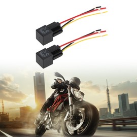 RATCHROLL 4 Pins 48V 80A 2 Pcs Auto Relay with Harness Sockets Waterproof Car Relay Black