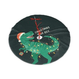 Christmas Tree Skirt, 30 Inch Mini Reusable Christmas Dinosaur Santa Hat Farmhouse Small Christmas Tree Mat for Decorations Holiday Party