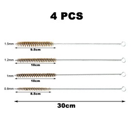 Set of 4 Wire Brush, Steel Brush, Brass Brush Set, Brass Pipe Cleaning Brush, Brass Stainless Steel Wire Brush, Used for Pipe Cleaning Slag (8 mm/10 mm/12 mm/15 mm)