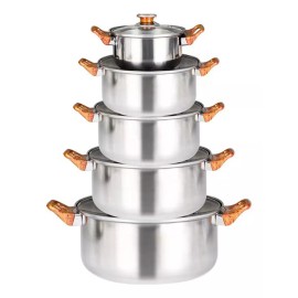 Generic 5 Pcs Juego De Ollas De Sopa De Acero Inoxidable