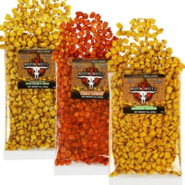 Chile Lemon, Jalapeno Cheddar, Sour Cream & Onion Toasted Corn | Soft Crunch Roasted Corn Kernels Variety Pack | Runnin’ Wild Foods | 1.5-pound total (Box of 3 bags, 8oz each)