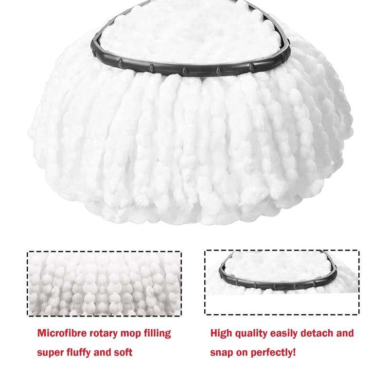 4 Pack Spin Mop Replacement Head Mop Refill Compatible with