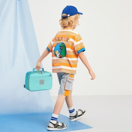 CAMTOP Lunch Box Kids Boys Girls Insulated Lunch Cooler Bag Reusable Lunch Tote Kit for School Travel (Lake Green)