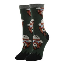 ooohyeah Women’s Funny Rocky Mountain Crew Socks, Crazy Novelty Cotton Dress Socks Gift, National Parks Merch,Rocky Mtn. Bear