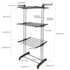 Dual Side Wings Rolling Collapsible Clothes Drying Rack Laundry Dryer
