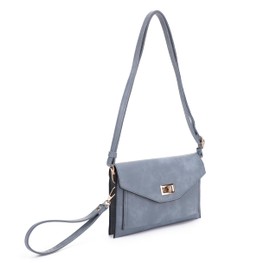 Isabelle - Portafolios Cruzada Multifuncional para Mujer, Estilo Sobre con Cierre Giratorio y Cierre, Gris