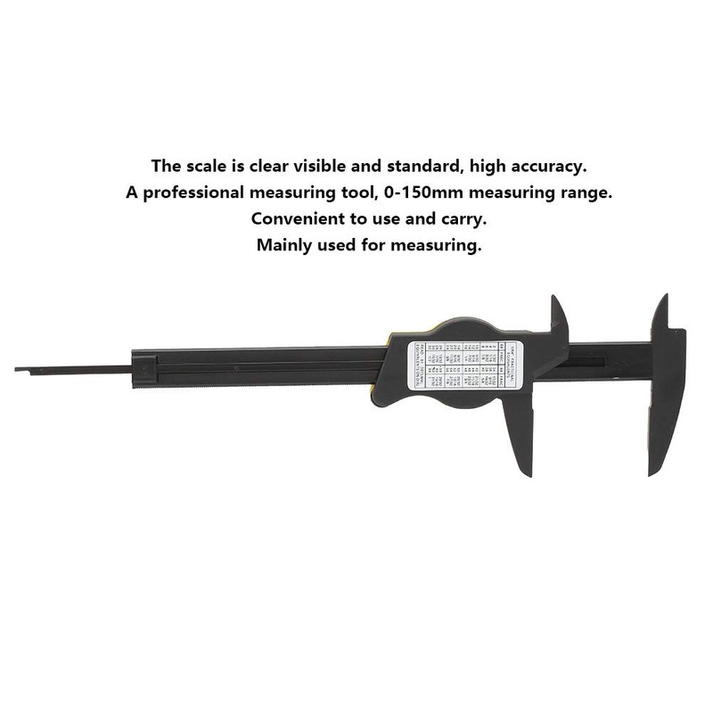 caliperssurement,0-150mm Plastic Dial Vernier Caliper Ruler Gauge Roofessional Measure Tool