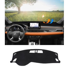 BIBLOZ Dash Cover for 2022 2023 2024 2025 Mitsubishi Outlander ES/SE/SEL/PHEV Accessories Black Flannel Dashboard Cover Mat Car Dashboard UV Sun Protection(Not for Outlander Sport)