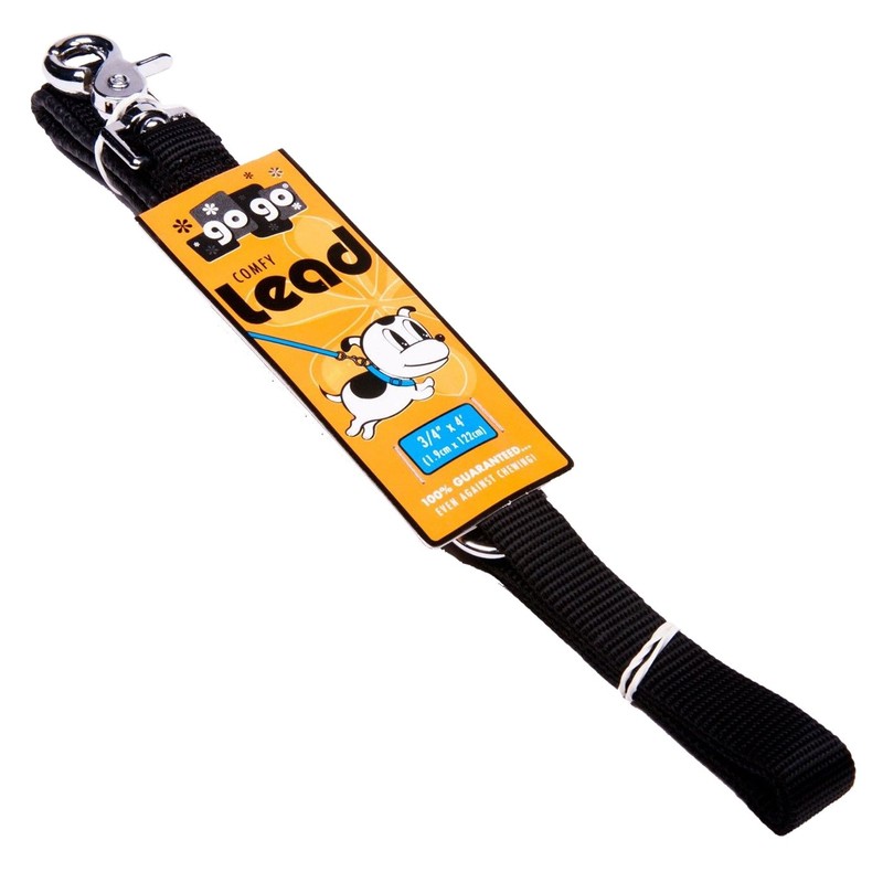 GoGo Pet Products 3/4-Inch Wide Comfy Nylon Dog Leash, 4-Feet