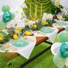 Lorigun 48 Pcs Fake Yellow Lemons with Leaves, Artificial Yellow
