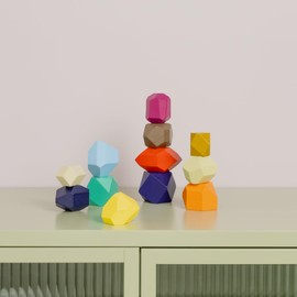 Remember Stacking Game 'Torrino' for Children - Wooden Toy Colourful Stacking Stones Educational Game for Coordination and Fine Motor Skills - Suitable from 6 Years