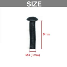 TA-VIGOR 100Pcs M3 x 8mm Alloy Steel Button Head Hex Socket Cap Screws, Flanged Button Bolts Nuts Hex Drive Fastener for Machine