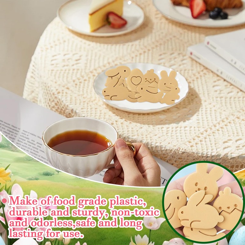 YeahBoom Set of 8 Easter cookie cutters, plastic cookie cutters,