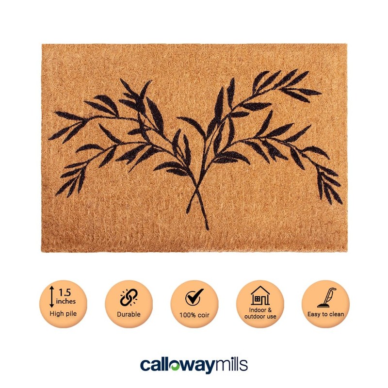 Calloway Mills AZ106352436 Bamboo Palm Coir Doormat, 24" x 36"