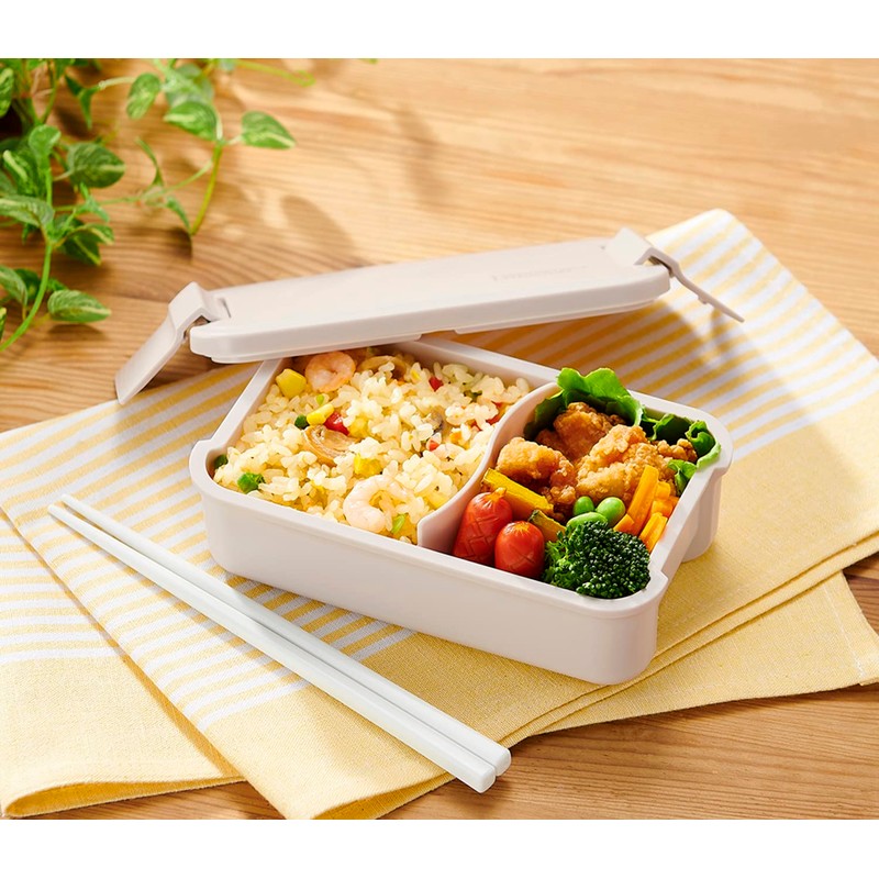 OSK PC-550D Lunch Box, Comfortable Lunch Box (with Divider), Gray,