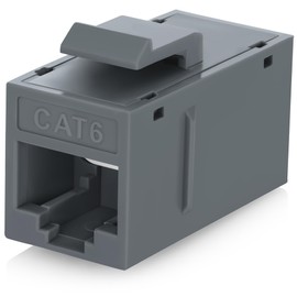 Everest Media Solutions RJ45 CAT6 Keystone Coupler in Gray - 48-Pack - Female to Female Ethernet Keystone Jack for Standard Wall Plates & Patch Panels - UTP Inline RJ45 Coupler Extender