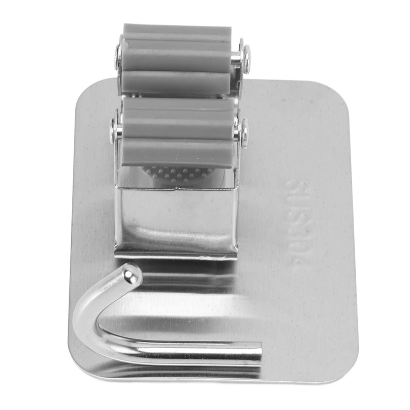 4Pcs Silver Mop Broom Holder with Hook Wall Mounted 304