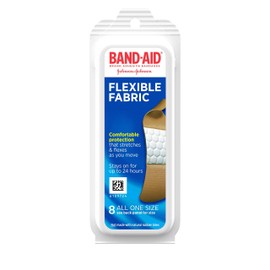 Band-Aid Brand Flexible Fabric Adhesive Bandages for Wound Care and Protection, Travel Pack, 8 ct