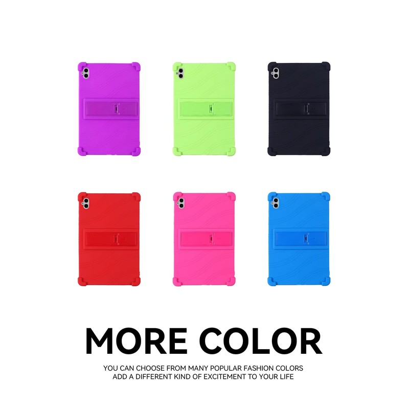 Shockproof Soft Silicone Tablet Case with Adjustable Stand for 2025