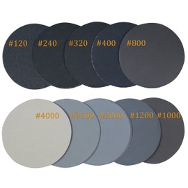 Aewio 30PCS 5 inch No Hole #120-#4000 Wet Dry Sanding Discs 120 240 320 400 800 1000 1200 2000 2500 4000 Grit Sandpaper Compatible for Random Orbital Sanders (#120-#4000 10Kind Grit Each 3PCS)