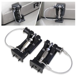 RERPRO TJ - Cerradura de cierre para Jeep Wrangler TJ 1997-2006 - Kit de cierre de seguridad de aluminio, repuesto para quitar el revoloteo de campana, 1 par negro con 2 llaves