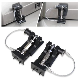 RERPRO TJ - Cerradura de cierre para Jeep Wrangler TJ 1997-2006 - Kit de cierre de seguridad de aluminio, repuesto para quitar el revoloteo de campana, 1 par negro con 2 llaves