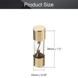 Fielect 10Pcs 60A AGU Glass Fuse 10 X 38mm Car Auto Audio Power Safety Protect Glass Tube Gold Plated Radio