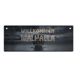 Welcome to Walhalla Metal Sign XL Get the Welcome to Walhalla Metal Sign and Bring a Piece of Nordic Adventure to Your Home! High Quality and with Love