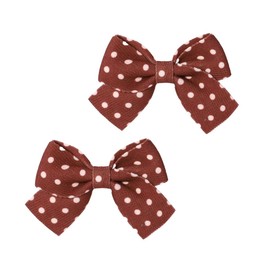 BOENBE LOVED Baby Hair Clips for Girls, Leopard Baby Clip Bows,Toddler Girl Hair Accessories for Kids Fully Lined Polka Dot Alligator Clip Baby Barrettes,Packed in pairs[H]