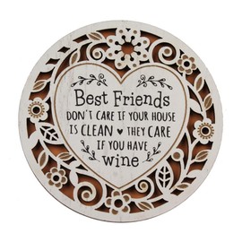 History & Heraldry Woodcuts Sentiment Wooden Coaster Gift Idea Best Friends