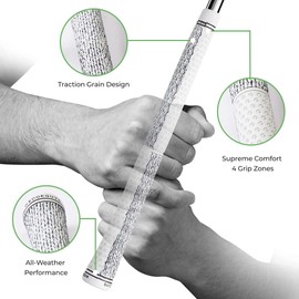 Wedge Guys DC Tour Golf Grips Kit – 4 Grip Zones for Supreme Comfort & Control - All-Weather Performance Golf Club Grips Replacement for Regripping Wedges Drivers Irons Hybrids, Midsize or Standard