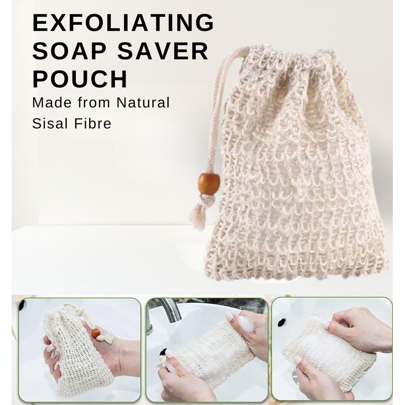 Wundle Bundle Soap Saver Exfoliating Pouch with 4 x Dove