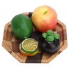 Grid Pattern Wood Plate Fruit Dishes Holder Tea Tray Dessert
