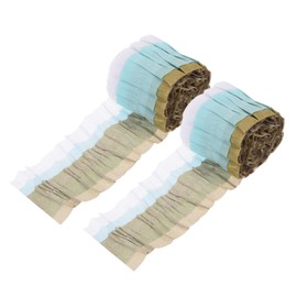 MECCANIXITY 2 Pcs Crepe Paper Streamers, 9.84ft Streamer Decoration Paper Gold, White, Light Blue for Party Birthday Wedding Decoration Streamers, DIY Crafts