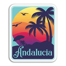 2 x 10cm Andalucia Vinyl Stickers - Spain Travel Sticker Laptop Luggage #18149 (10cm Tall)
