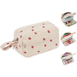 LEDAOU Pencil Bag, Large Capacity Pencil Case with Zipper, School Supplies for Teenage Girls, strawberry leg, school pencil case