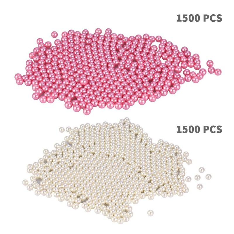 1300pcs Beads for Makeup Brush Holder, Glossy Pearls Beads Decoration