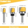 Set of 3 Milling Cutters for Router Set, 8 mm