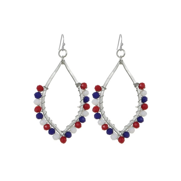 Xalroco Bohemian Boho Beaded Teardrop Dangle Drop Earrings Hollow Sparkly