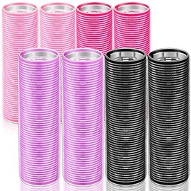 WILLBOND 8 Pcs Long Hair Rollers for Bangs Aluminum Core Curlers Thermal 4.1 x 1.2 Inch Self Grip Roller for Long and Medium Jumbo Hair Women Hairstyl