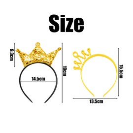 2 Pieces Crown Headbands, Cute Headbands, Sequined Headbands, Party Decoration Headbands, Clothing Accessories