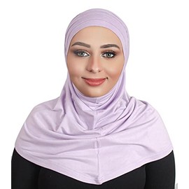 AL AMIRA Beautiful cotton hijab scarf Islamic women fancy hijab K101 (Lavender)