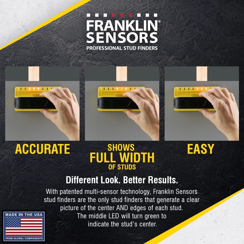 Franklin Sensors ProSensor M90 Stud Finder with 9-Sensors, Wood &