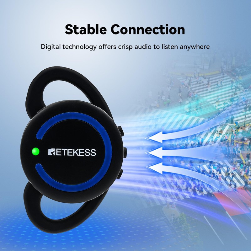 Retekess TT126 Plant Tour Guide System Ear Receiver, Communication Device,