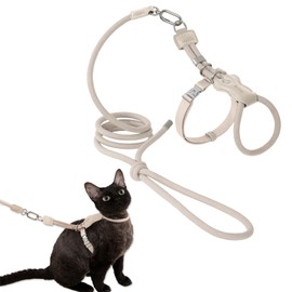 Duuclume Cat Harness and Leash Set,Adjustable Escape-Proof for Walking Cats,Breathable Lightweight and Soft Harness for Small to Large Cats (Brown)