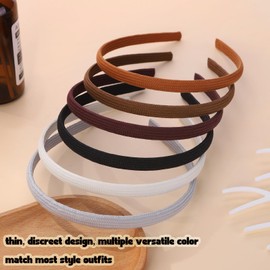 ZIRICHER 6 Pack Narrow Headbands for Women Girls -Comfortable Headband for Women, Non-Slip Fabric Skinny Narrow Headbands