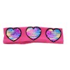 Ribbed Baby Headband with Three Colorful Sequin Hearts - Hot