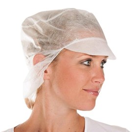 FRANZ MENSCH Hygostar Peaked Caps with Hair Net Polypropylene White Diameter 31 cm Dispenser Box Pack of 500, White