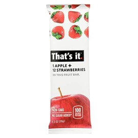 That's It Apple + Strawberries Fruit Bar, No Sugar Added, Non GMO, 1.2 Ounce (Pack Of 12)